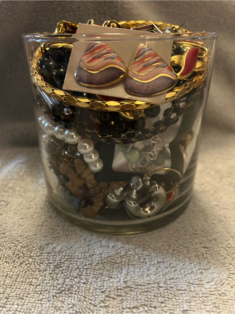 Mixed Jewelry Jar  vintage to modern